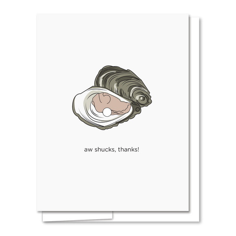 Aww Shucks - Letterpress Funny Thank You Card