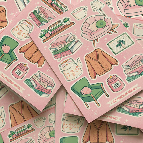 Cozy Reading Sticker Sheet