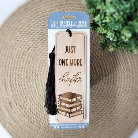 One more chapter wood bookmark