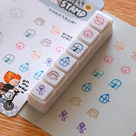Mini 6 in 1 stamps - Weather