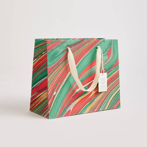 Medium Christmas Glitz Hand Marbled Gift Bags