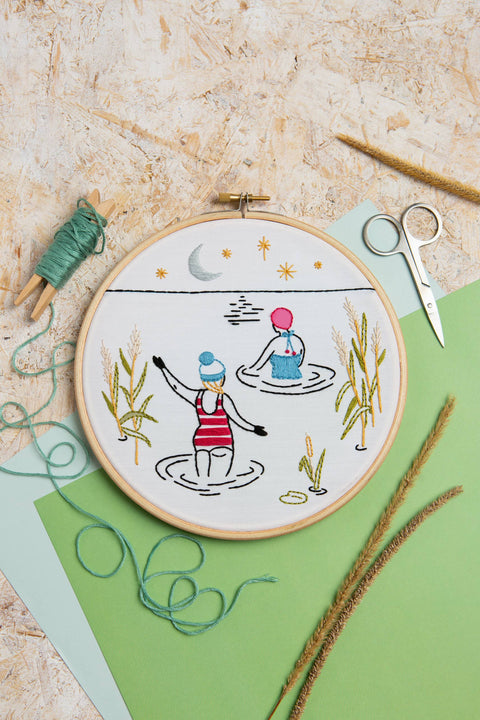 Wild Swimming Embroidery Kit (Swim) | Beginner Craft Kit