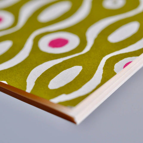 Exercise Book Persephone Bright Olive and Cool Pink