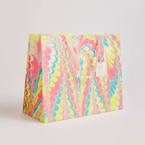 Large Neon Hand Marbled Gift Bags