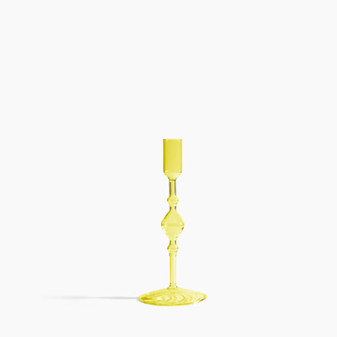 Glass Candlestick Holder in Tall:  Clear
