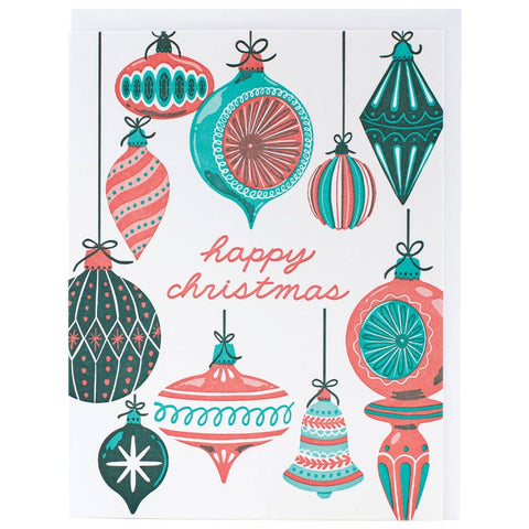 Baubles Christmas Card: Single Card