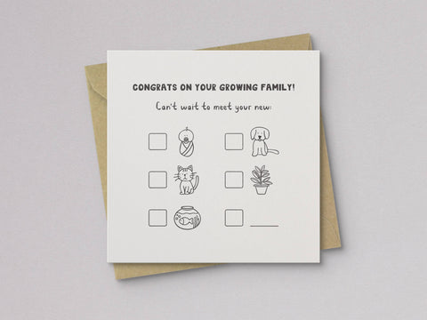 Growing Family New Baby Card