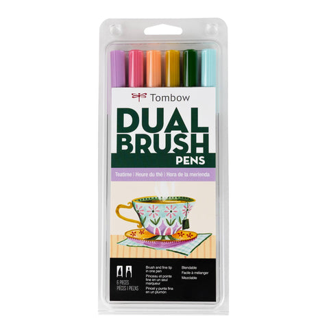Tombow - Dual Brush Pen Art Markers, Teatime, 6-Pack