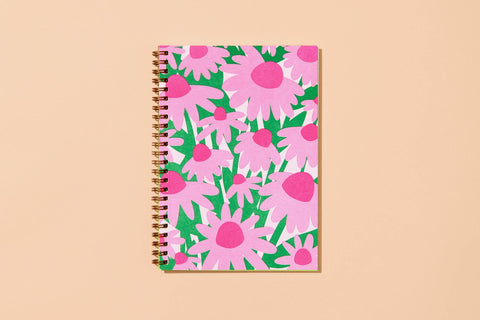 A5 Spiral Notebook—Letterpress  Coneflower