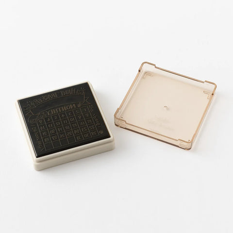 Midori Pre-inked, Paintable Stamp - Soft Color Habit Tracker Brown
