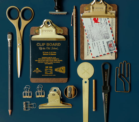 Old School Clipboard/ A5/ Gold Clip
