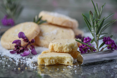 Salted Rosemary Shortbread Cookies