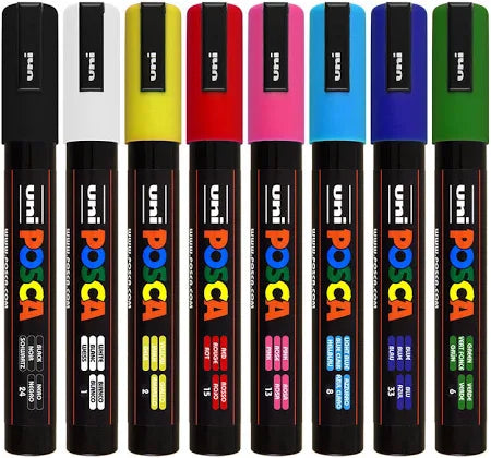 Posca 5M - 8 Pack Multicolor