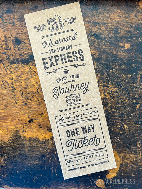 Book Lovers Letterpress Printed Bookmark