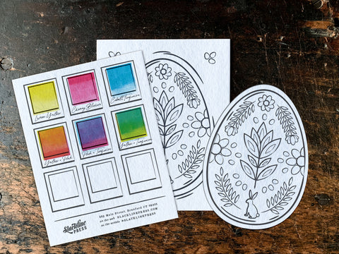 Letterpress Print + Watercolor your own Easter Eggs