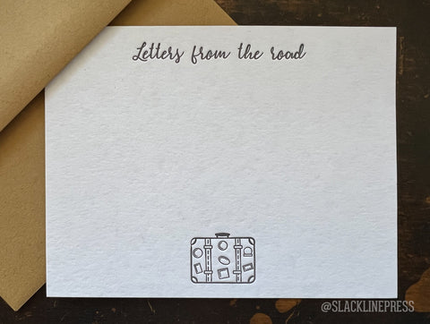 "Letters from the Road" Flat Notecard