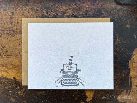 Thank you typewriter notecard