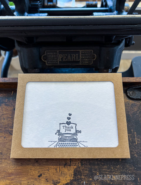 Thank you typewriter notecard