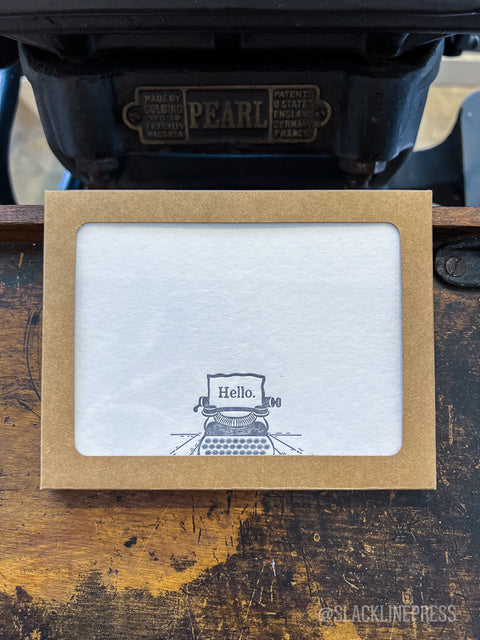 Hello typewriter notecard