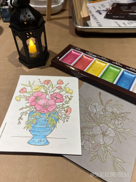 Letterpress Print + Watercolor Workshop 2/12