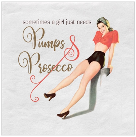 Pumps & Prosecco Foil Luncheon Napkin
