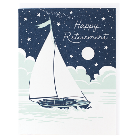 Nighttime Sailboat Retirement Card