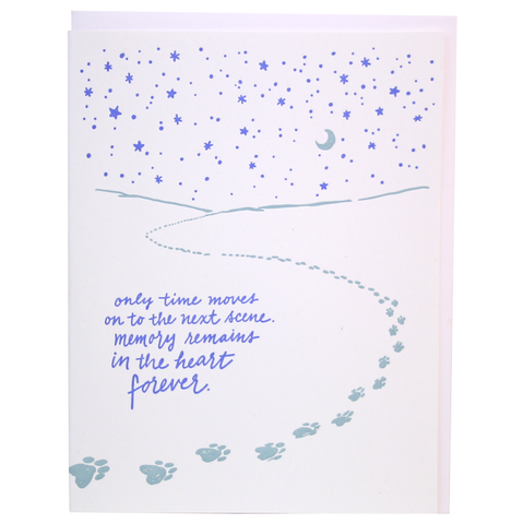 Paw Prints Under Stars Pet Sympathy Card