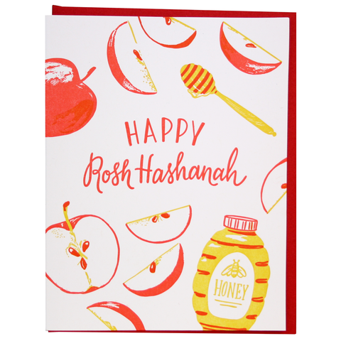 Sweet Apple Slices Rosh Hashanah Card: Single Card