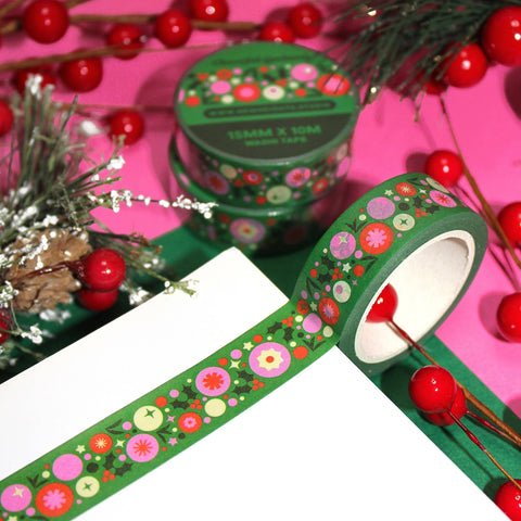 "Cheerful Garland" Abstract Christmas Holiday Washi Tape