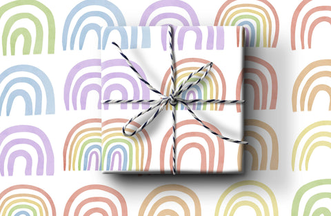 Rainbows Wrapping Paper: Single Sheets
