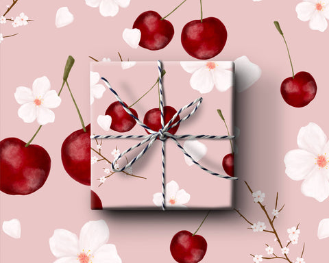 Cherry Sakura Wrapping Paper: Single Sheets