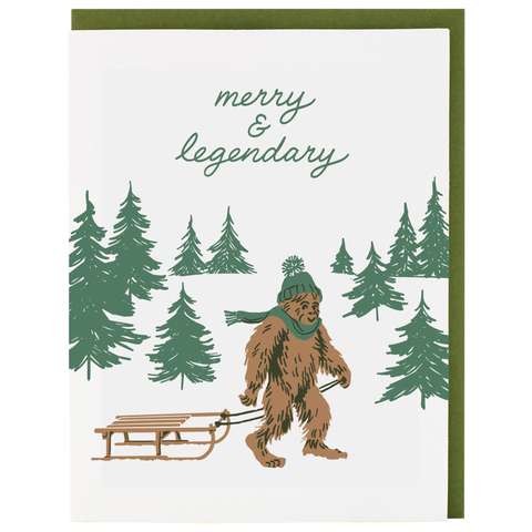 Merry Sasquatch Holiday Card: Single Card