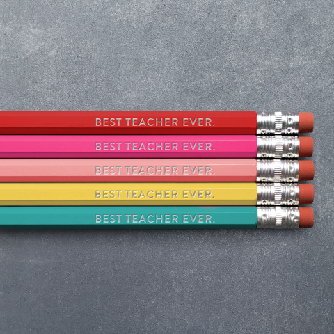 Best Teacher Ever Rainbow - Pencil Pack of 5