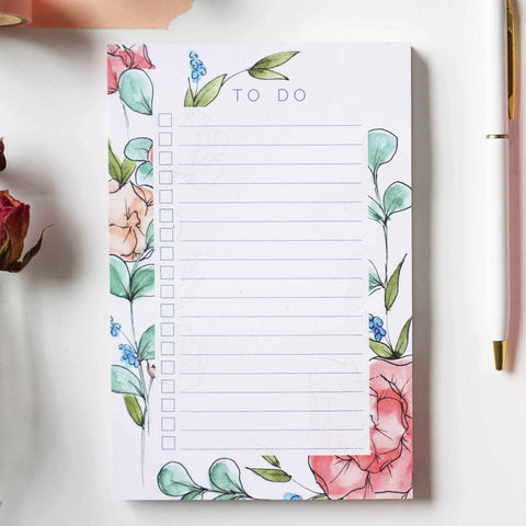 May Floral To Do List Notepad