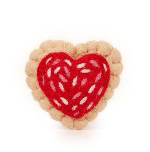 Heart Cookie Cat Toy: 3.25" diameter