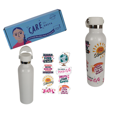 CARE like Greta: Stainless Steel Water Bottle & Stickers