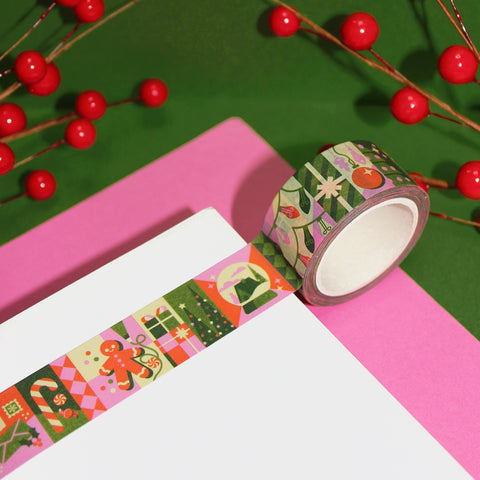 "Jolly Holiday" Festive Christmas Washi Tape (20mm/10m)