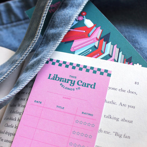 "Library Card" Personal Book Reading Tracker Bookmark