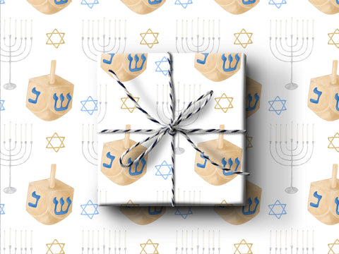 Hanukkah Wrapping Paper: Single Sheets