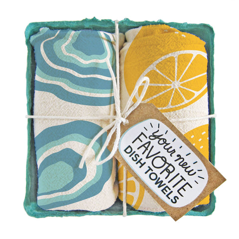 Fresh Oysters - Dish Towel Set of 2