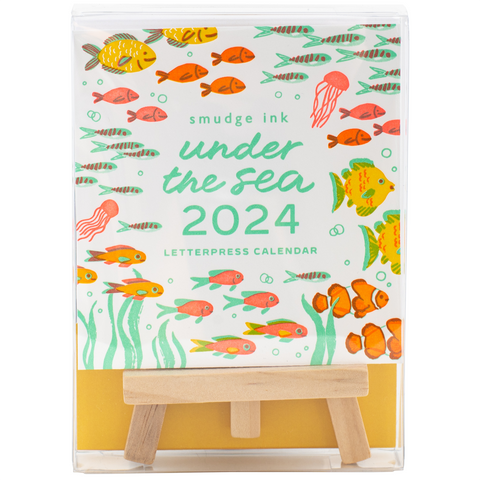 2024 Under the Sea Letterpress Desk Calendar